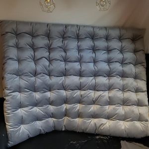 Gray headboard for dorm/college
